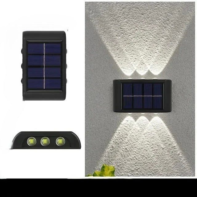 Luminária Solar Automática com 6 LEDs Brancos de Parede à Prova d’Água Para Áreas Externas