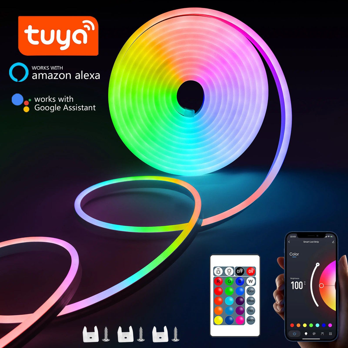 Ilumine seus espaços com estilo: Fita LED Neon RGB, controle remoto e efeitos de luz que dançam ao som da música. Perfeita para criar atmosferas vibrantes e personalizadas em qualquer ambiente.