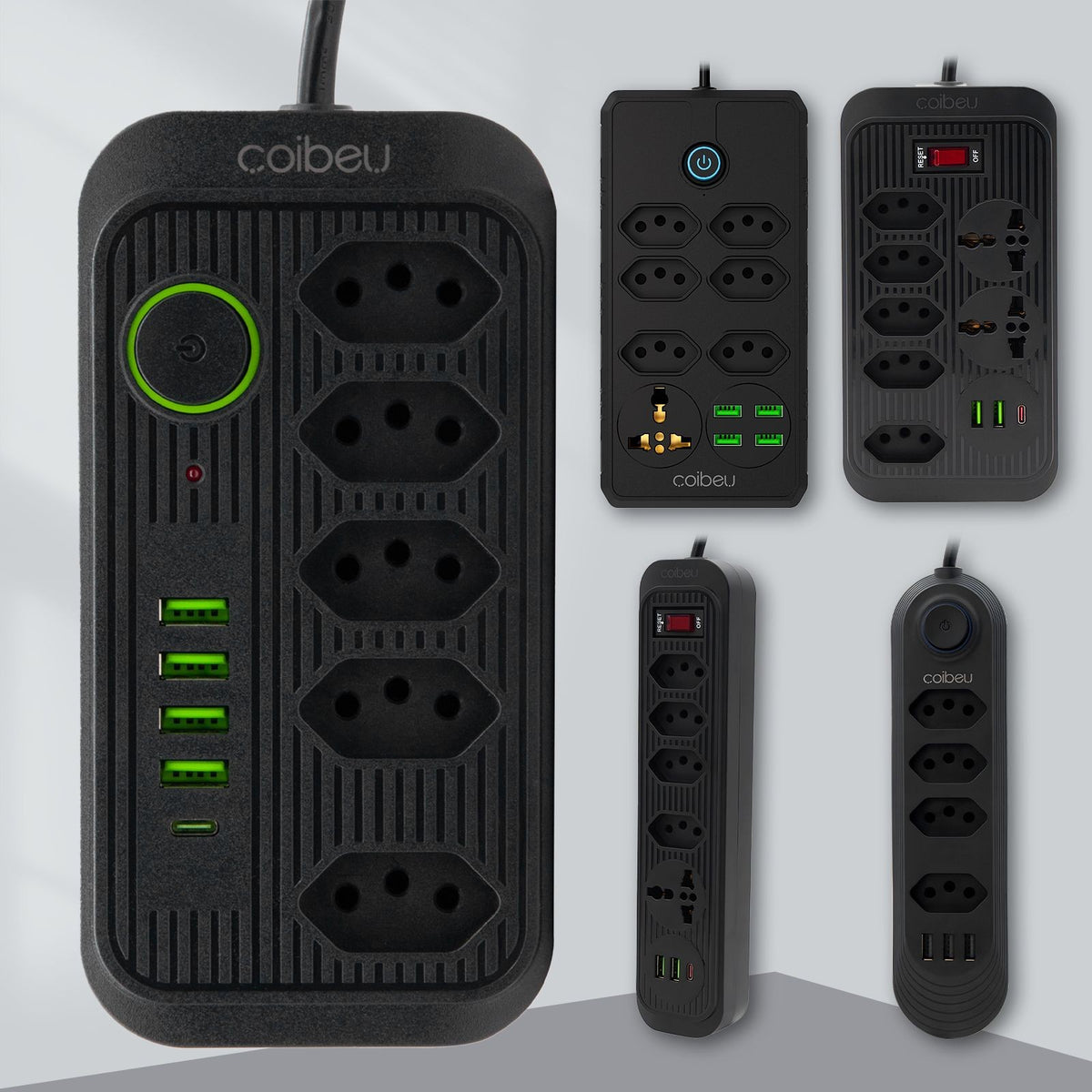 Régua de Tomadas com Extensão e Portas USB -2M 110-220V Padrão Brasil