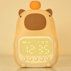 Relógio Despertador Infantil LED com Luz Noturna e Bateria Recarregável