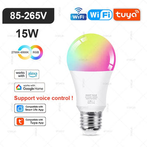 Lâmpada LED Inteligente Tuya com Controle por Wi-Fi, Zigbee ou Bluetooth