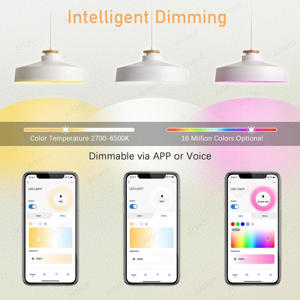 Lâmpada LED Inteligente com Controle via App Google e Alexa