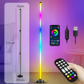 Luminária de Chão LED RGB com Controle Remoto e Sincronização por App