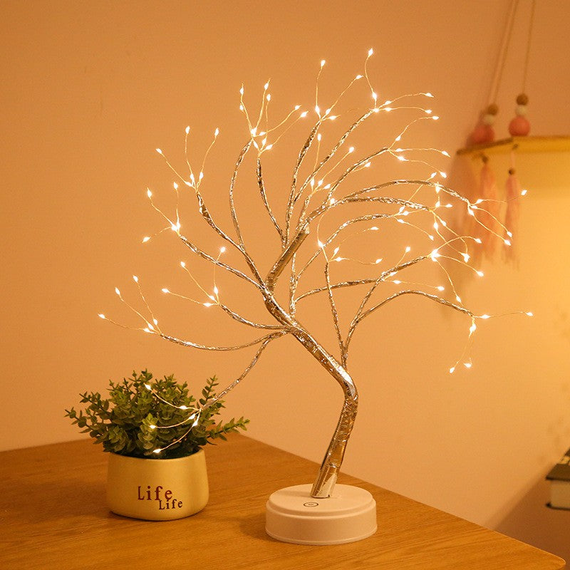 Luminária de Mesa LED em Formato de Folha com Luzes de Fadas USB para Decora