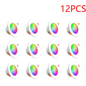 Kit 1-10 Spots de Luz LED Inteligente 10W RGB com Controle por App e Bluetoot