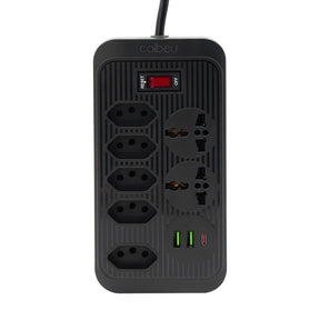 Régua de Tomadas com Extensão 2M, Portas USB, Compatível 110-220V, Padrão Brasil, Ideal para Carregar Dispositivos e Organizar seus Cabos.