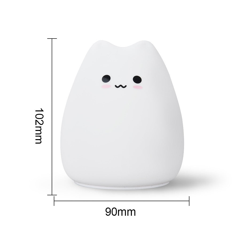 Luminária de Silicone Touch LED Gatinho para Bebês e Crianças - C