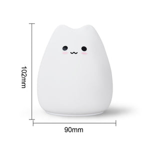 Luminária de Silicone Touch LED Gatinho para Bebês e Crianças - B