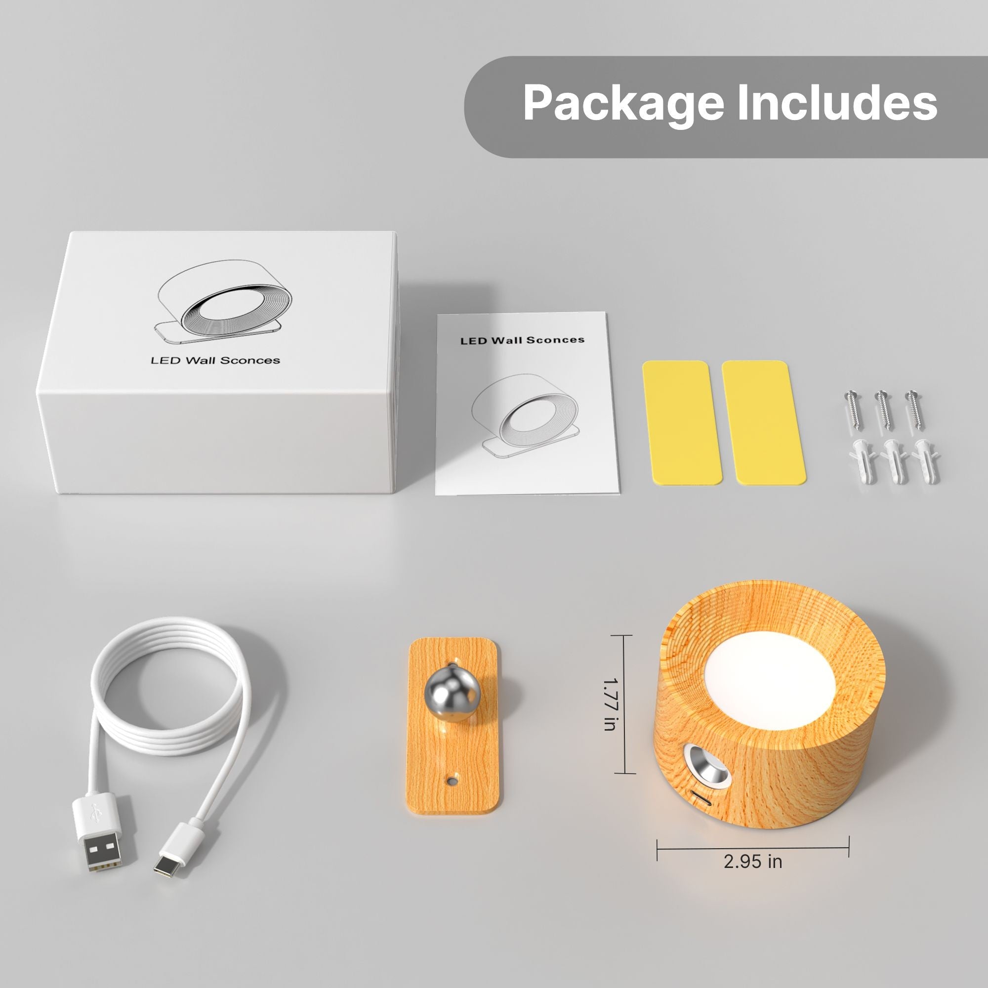 Arandelas LED com 3 níveis de brilho e Luz que Protege os Olhos