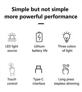 Luminária de Garrafa Touch USB 3 cores e Ajuste de Intensidade