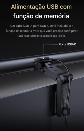 Luminária LED Magnética USB para Computador e Notebook com Luz Protetora Ocular