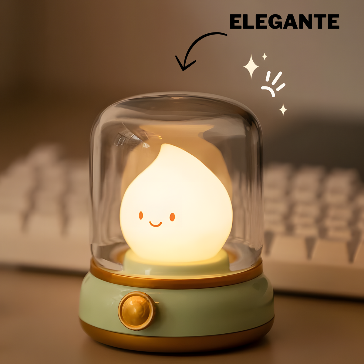 Luminária Foguinho com Luz Suave e Bateria Recarregável
