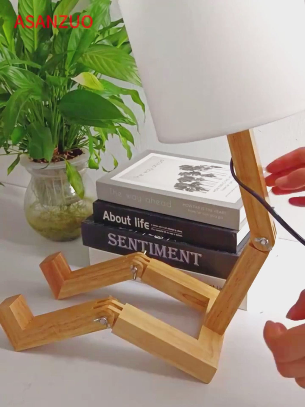 Luminária de Mesa Criativa Luxuosa de Madeira Para Decoração Moderna